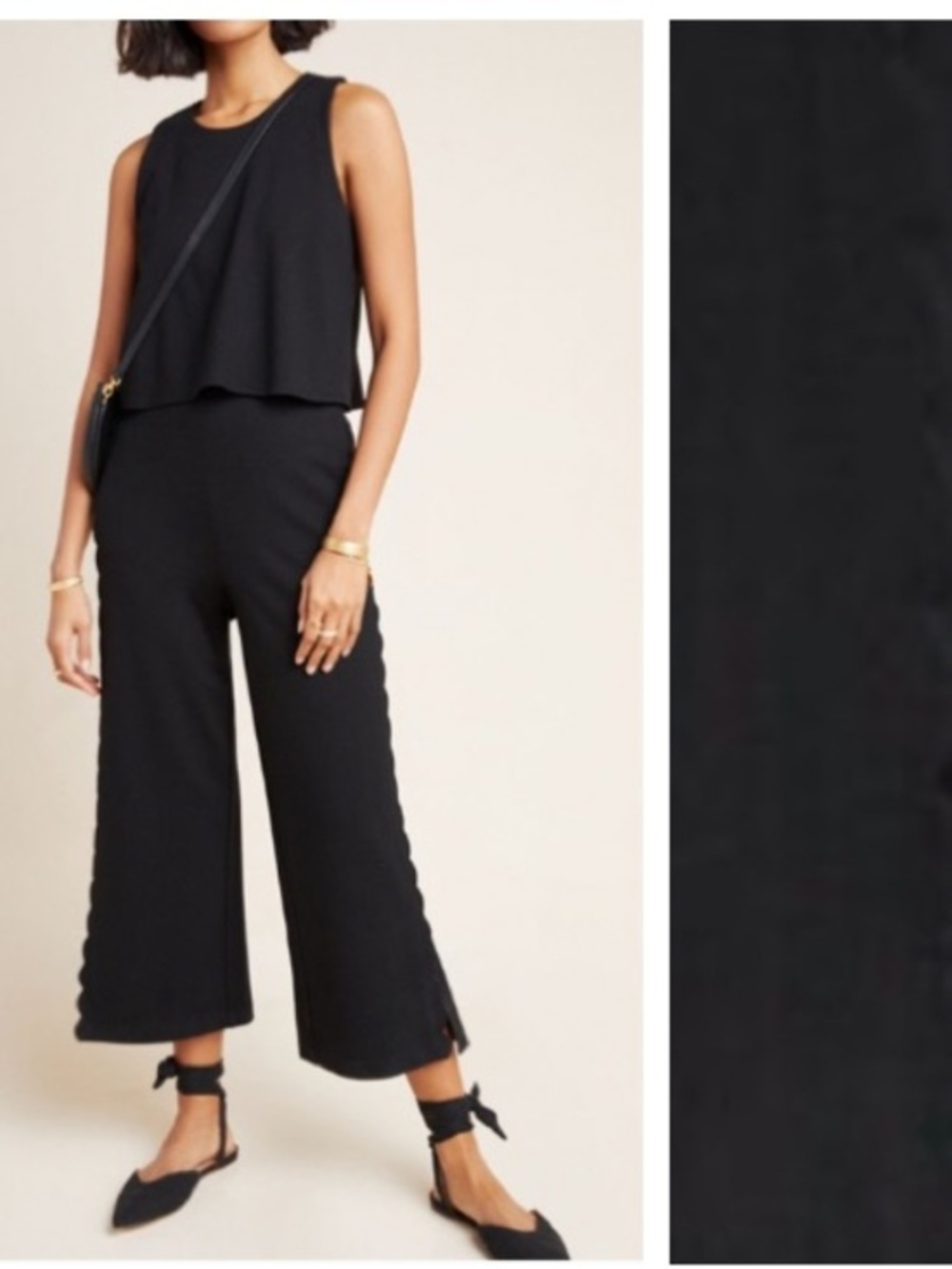 Anthropologie The Essential Jumpsuit Black Scallop 6